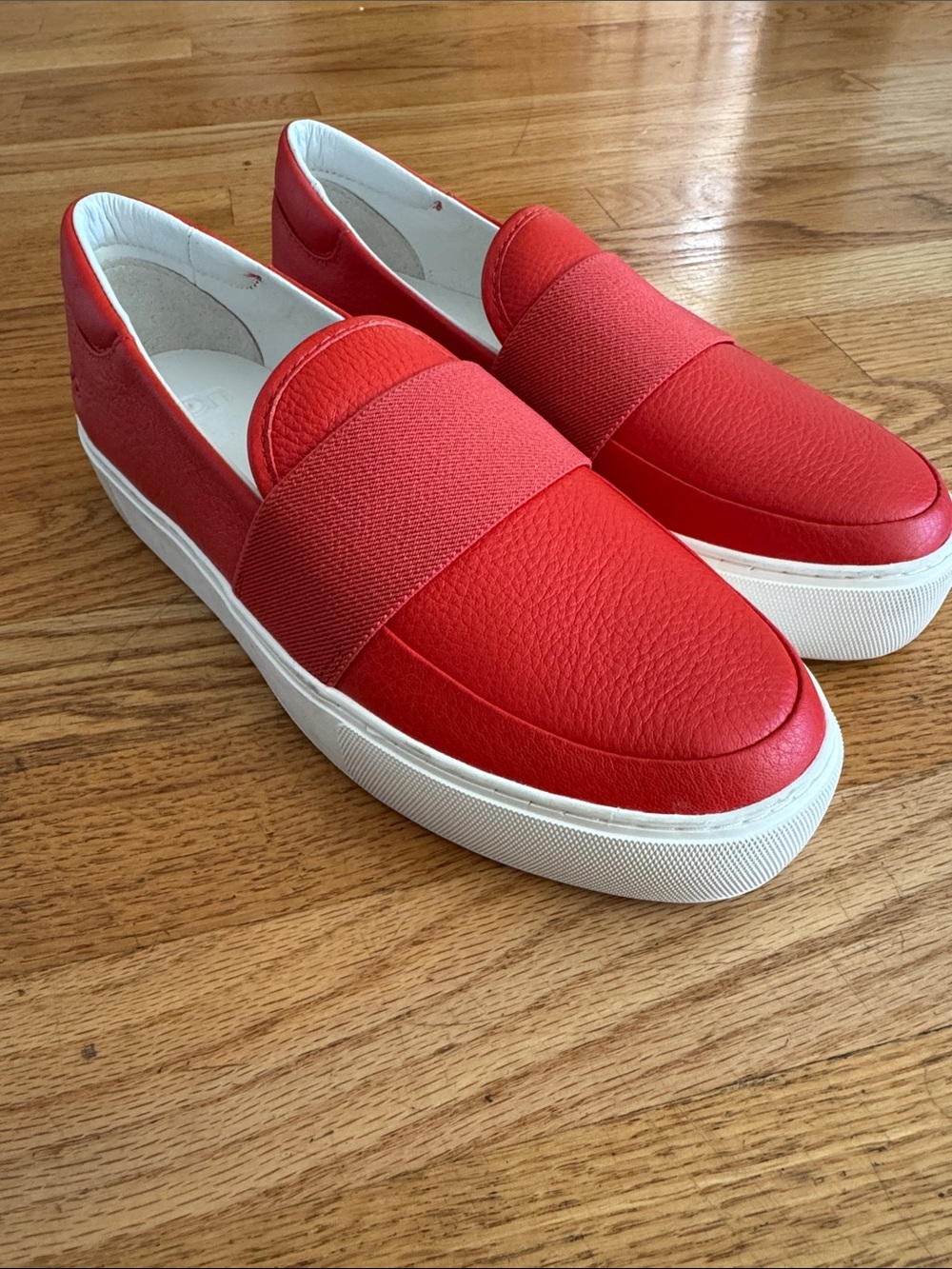 UGG Red Slip-On Platform Loafers 7